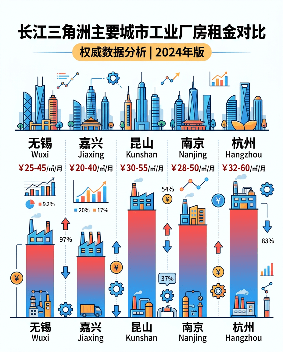 同样的厂房，换个城市租金差3倍？长三角租金真相